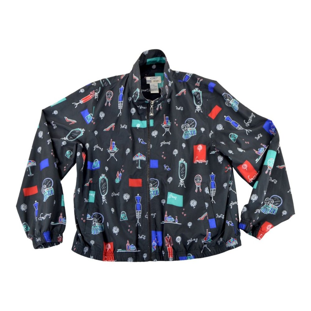 Vintage Koret‎ Fashionista Dress Form Full Zip Windbreaker Jacket Size L